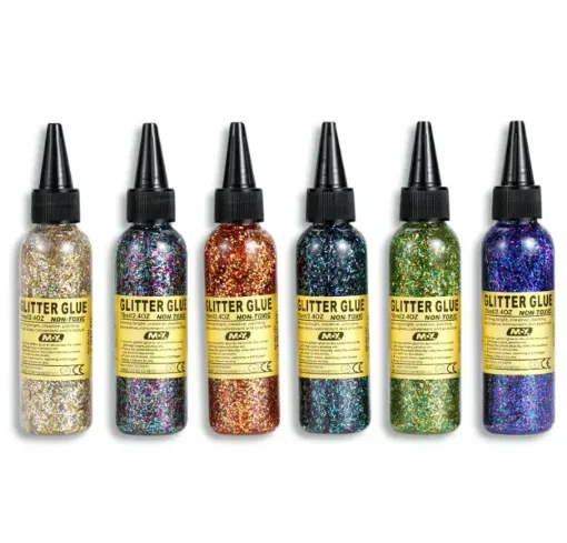 goma adhesiva glitter escarcha galaxy multicolor frasco 50grs 6 colores diferentes por unidad 0