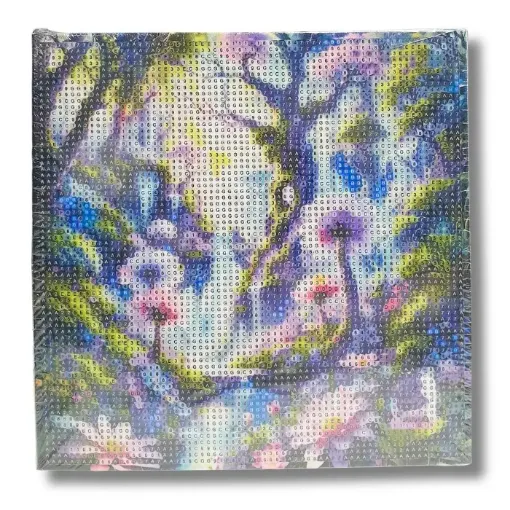 pintura diamantes 5d bastidor cuadrado 20x20cms motivo flower 0
