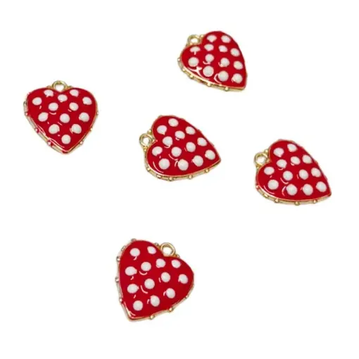 dije metal forma corazon esmaltado medida 15x14mms por 5 unidades 0