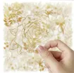 apliques pegatinas adhesivas impermeables para scrapbooking motivos floral 5cms por 50 unidades doradas 2