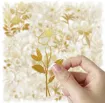apliques pegatinas adhesivas impermeables para scrapbooking motivos floral 5cms por 50 unidades doradas 3