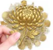 apliques pegatinas adhesivas impermeables para scrapbooking motivos floral 5cms por 50 unidades doradas 0