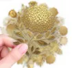 apliques pegatinas adhesivas impermeables para scrapbooking motivos floral 5cms por 50 unidades doradas 5