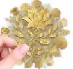 apliques pegatinas adhesivas impermeables para scrapbooking motivos floral 5cms por 50 unidades doradas 8
