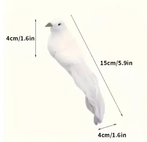pajarito decorativo paloma blanca medida 15x4cms por unidad 0