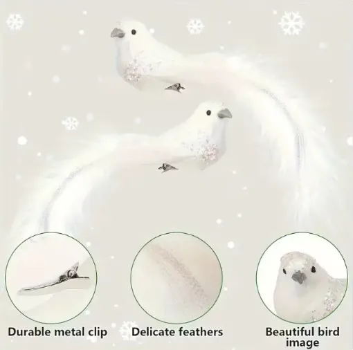 pajarito decorativo paloma blanca brillo medida 17 8x4 6cms por unidad 0