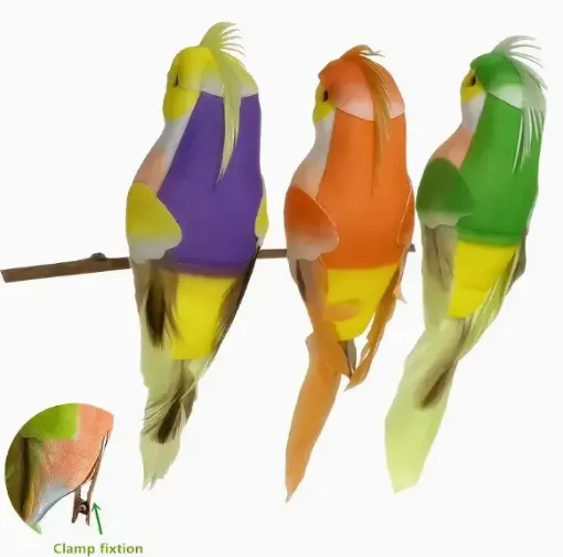 pajarito decorativo loro medida 15x4cms por unidad varios colores 0