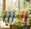 pajarito decorativo loro medida 12x3cms por unidad varios colores 3