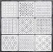plantilla patrones bordado sashiko 13x13cms varios motivos por unidad 0
