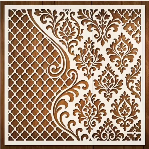 stencil plantilla pet 30x30cms modelo cuadricula marroqui por unidad 0