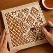 stencil plantilla pet 30x30cms modelo cuadricula marroqui por unidad 2