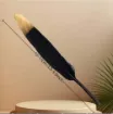 pluma blanca punta dorada 10 15cms por 10 unidades 5