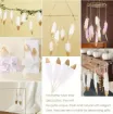 pluma blanca punta dorada 10 15cms por 10 unidades 6