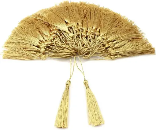 borlas hilo seda 8cms lurex paquete 10 unidades color oro dorado 0