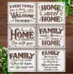 stencil plantilla 25x20cms modelo cartel frase familia 6 diferentes por unidad 0