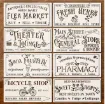 stencil plantilla 30x15cms modelo cartel vintage 8 modelos diferentes por unidad 0