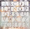 stencil plantilla letras alfabeto floreal set 5 stenciles medida 30x5cms 0