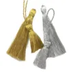borlas hilo seda 8cms lurex paquete 10 unidades color oro dorado 6