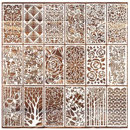 stencil plantilla 20x10cms modelo texturas hojas florales varios modelos diferentes por unidad 0