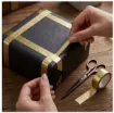 cinta laminada adhesiva impermeable metalizada dorada 3cms ancho rollo 5mts 2