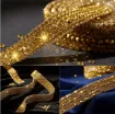 cinta metalizada piedreria ancho 10mms por 90cms color oro dorado 1