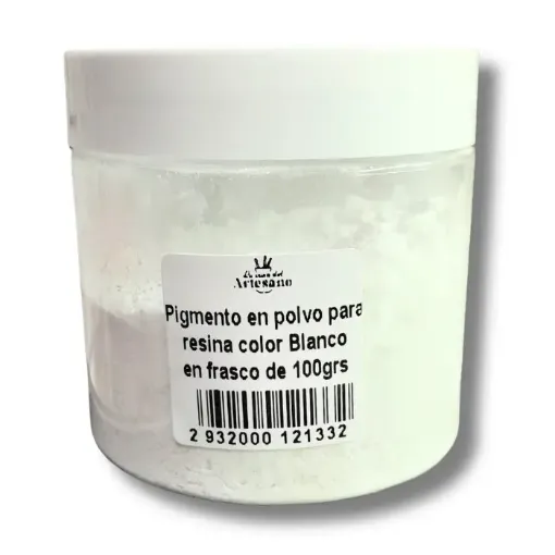 pigmento polvo para resina color blanco pote 100grs 0
