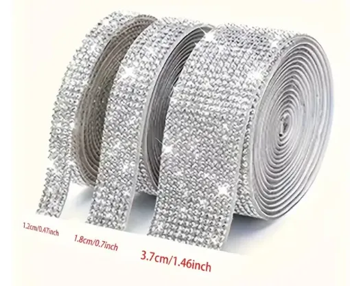 cinta adhesiva piedras strass imitacion rinhestone brillante ancho 12mms medida 50cms aprox 0