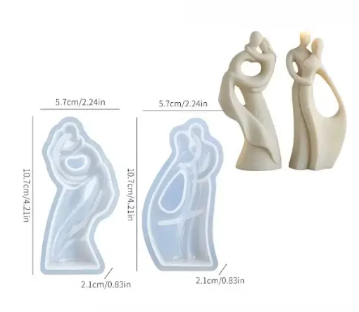molde silicona para velas resina epoxi modelo pareja 2 piezas medida 107x57mms 0