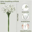 ramo flores artificiales glicina x5 varas 30cms color blanco 0