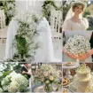 ramo flores artificiales glicina x5 varas 30cms color blanco 3