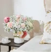 ramo flores artificiales glicina x5 varas 30cms color blanco 5