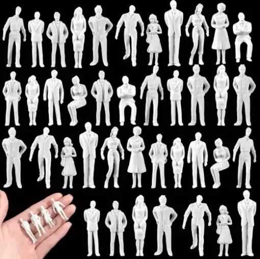 figuras humanas resina abs para maquetas escala 1 50 75 25 30mms por 25 unidades color blanco 0