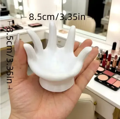 pieza impresion 3d abs modelo mano porta anillos bijou medida 85x85mms color blanco 0