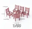 piezas resina abs para maquetas juego comedor mesa 4 sillas escala 1 50 25mms por 5 piezas marron 0
