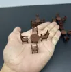 piezas resina abs para maquetas juego comedor mesa 4 sillas escala 1 50 25mms por 5 piezas marron 1