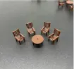 piezas resina abs para maquetas juego comedor mesa 4 sillas escala 1 50 25mms por 5 piezas marron 2