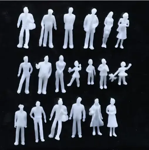 figuras humanas resina abs para maquetas escala 1 75 24 mms por 100 unidades color blanco 0