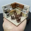 piezas resina abs para maquetas juego comedor mesa 4 sillas escala 1 50 25mms por 5 piezas marron 3