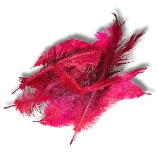 plumas nandu chicas 3 10cms paquete 30 unidades aprox color fucsia 0
