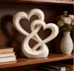 pieza impresion 3d abs modelo corazones entrelazados medida 80x20x100mms color blanco 0