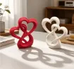 pieza impresion 3d abs modelo corazones entrelazados medida 80x20x100mms color blanco 2
