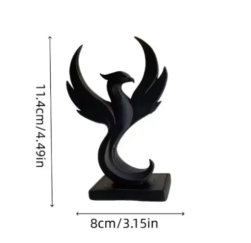 pieza impresion 3d abs modelo ave fenix medida 80x38x114mms color negro 0