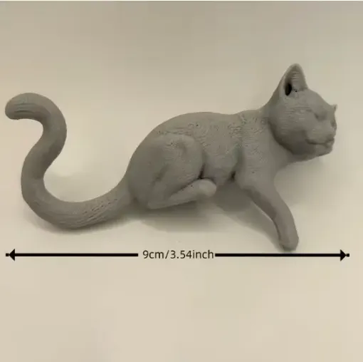 pieza impresion 3d abs modelo gato perezoso medida 97x25x60mms color gris 0