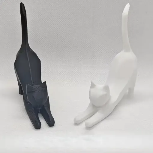 pieza impresion 3d abs modelo gato porta anillos medida 77x25x83mms color negro 0