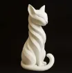 pieza impresion 3d abs modelo gato sentado medida 49x55x100mms color blanco 0