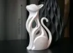 pieza impresion 3d abs modelo gato calado medida 40x30x70mms color blanco 0