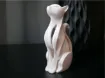 pieza impresion 3d abs modelo gato calado medida 40x30x70mms color blanco 1