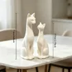 pieza impresion 3d abs modelo pareja gatos delgados 71mms 51mms blancos 0