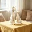 pieza impresion 3d abs modelo pareja gatos delgados 71mms 51mms blancos 1