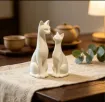 pieza impresion 3d abs modelo pareja gatos delgados 71mms 51mms blancos 2